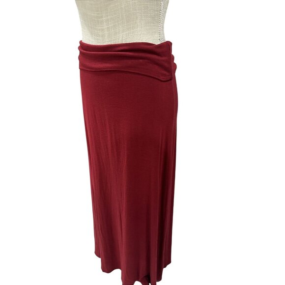 Poetry Womens Red Maxi Skirt Size l Elastic Waist Soft & Flowy - Picture 3 of 9